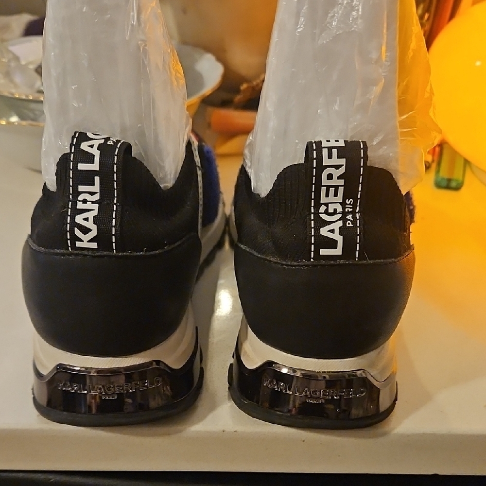 Karl Lagerfeld Black and Blue Sneakers - Picture 2 of 7